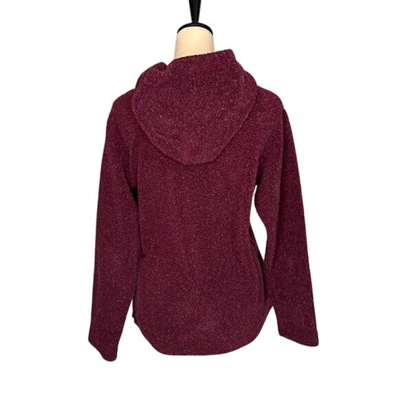 Cabela's Size Medium Women's Sweatshirt Hoodie Maroon Sherpa 1/4 Zip Pul… - Picture 2 of 8